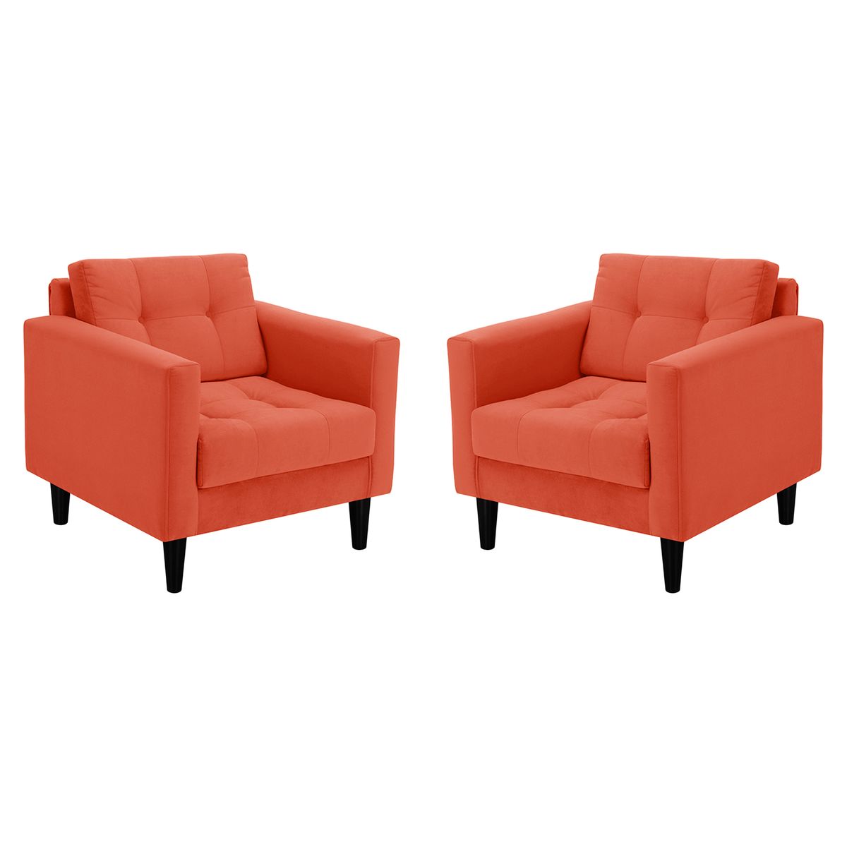 BODEVIR - Set De Sillones Retro 1 Cuerpo Felpa