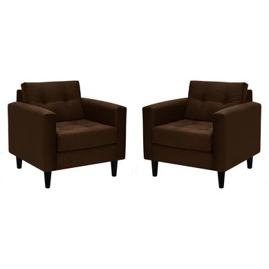 Set de sillones retro 1C felpa chocolate