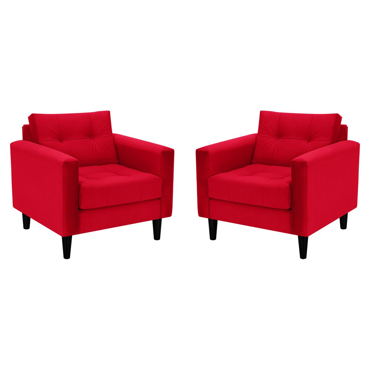 BODEVIR - Set De Sillones Retro 1 Cuerpo Felpa