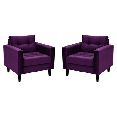 Set de sillones retro 1C felpa morado