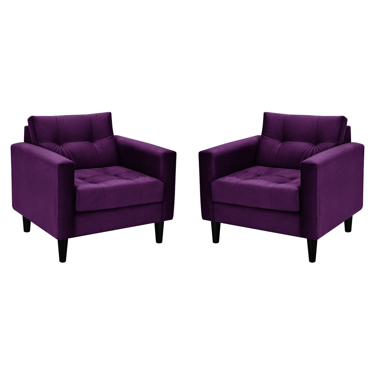 BODEVIR - Set de Sillones 1 cuerpo Retro 87x84x78 cm Morado