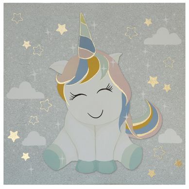 Canvas Unicornio gris 30x30 cm