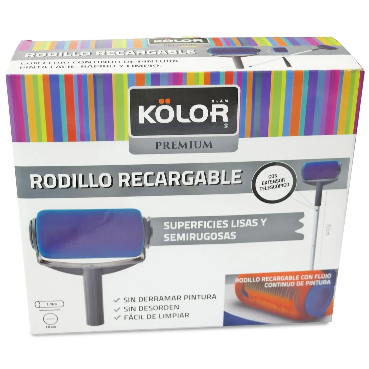 KOLOR - Rodillo Recargable Kolor 1 Litro con Esquinero y Extensor
