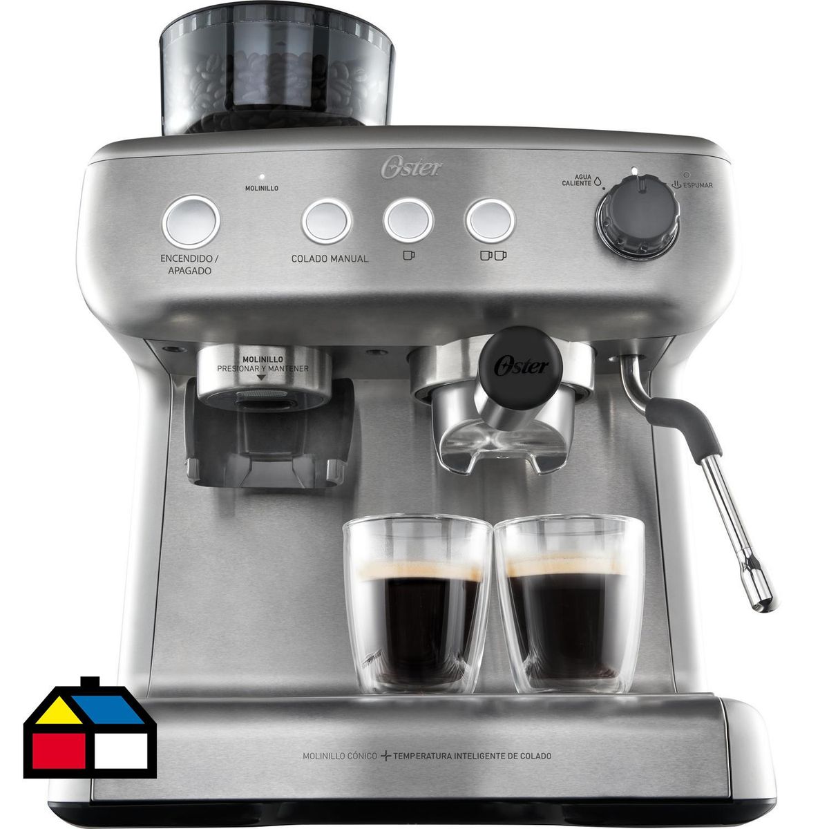 OSTER - Cafetera con Molinillo 2 l 1380 W Silver