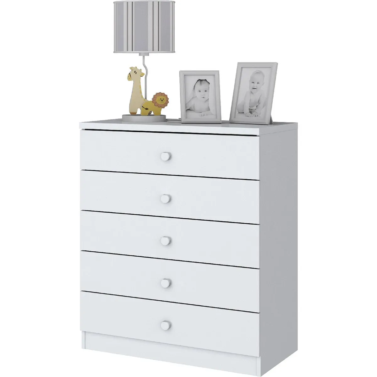 HOME MOBILI - Cómoda 5 Cajón(es) Menta 75x93x48 cm Blanco