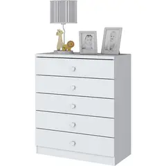 HOME MOBILI - Cómoda 5 Cajón(es) Menta 75x93x48 cm Blanco