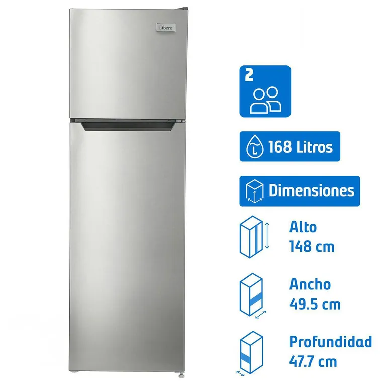 Refrigerador Top Freezer Frío Directo 168 Litros Inox LRT-200DFI