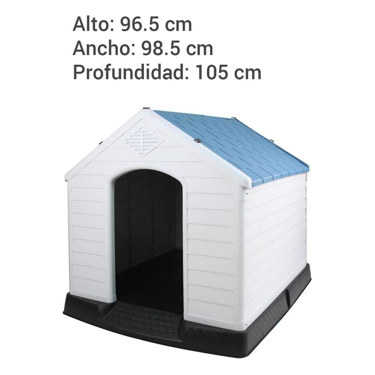 Casa de Perro Talla XL 98x96x105 cm Blanco/azul, marca PETIZOOS - Foto 2