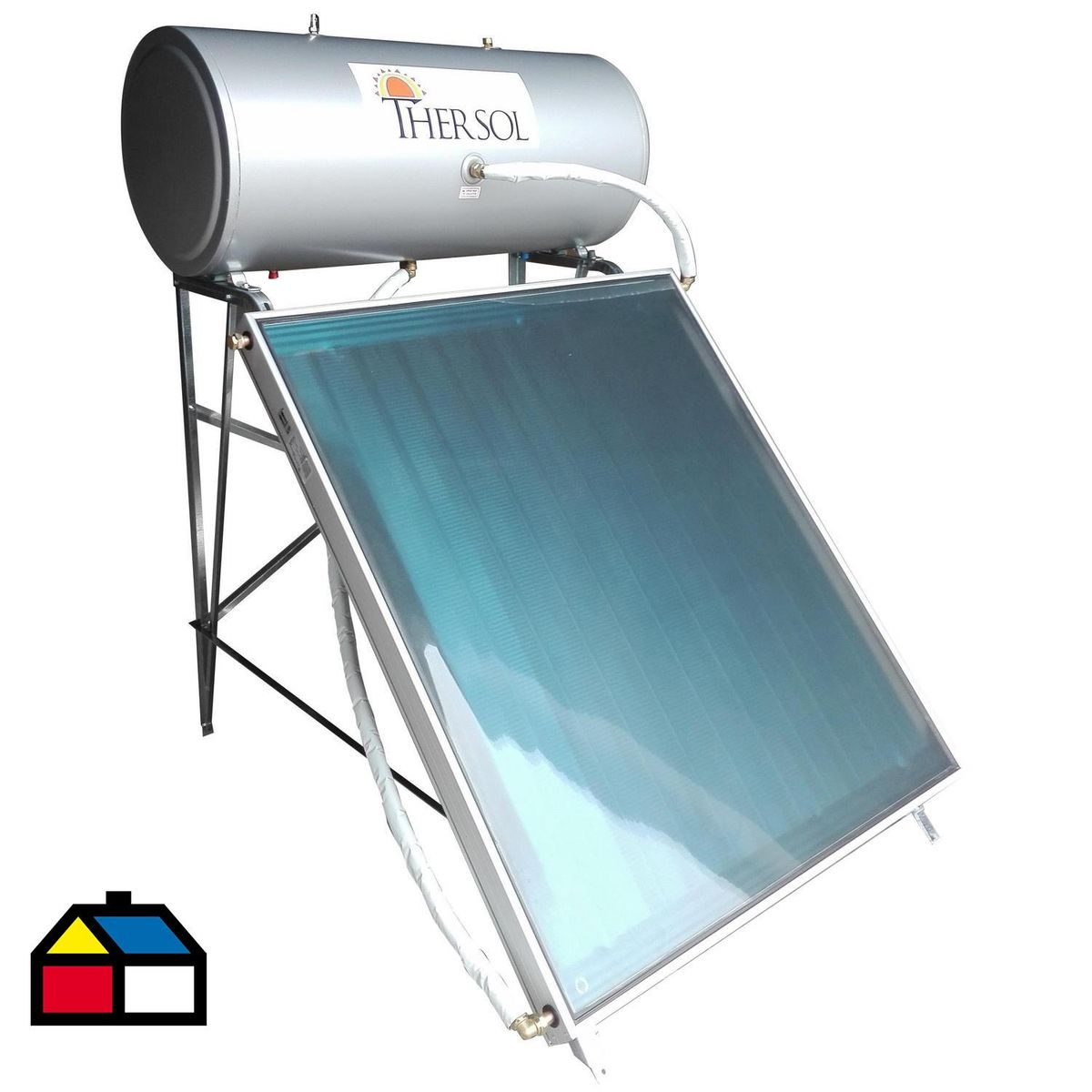 CAXTOR - Termo Solar Placa Plana Indirecto Energía Solar 154 Litros 1500 W de Techo