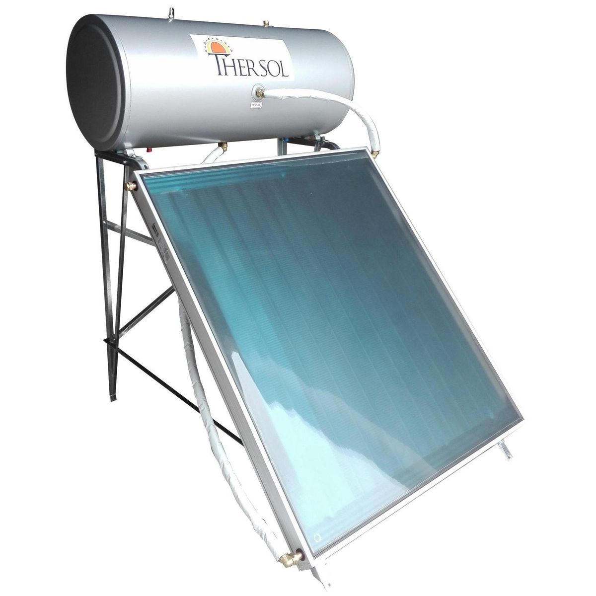 CAXTOR - Termo Solar Placa Plana Indirecto Energía Solar 154 Litros 1500 W de Techo