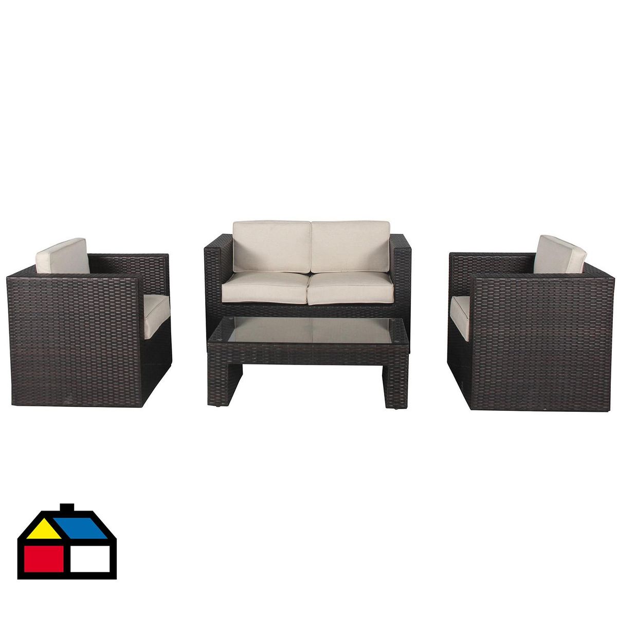 JUST HOME COLLECTION - Juego de Living de Terraza San Remo 4 Personas Café
