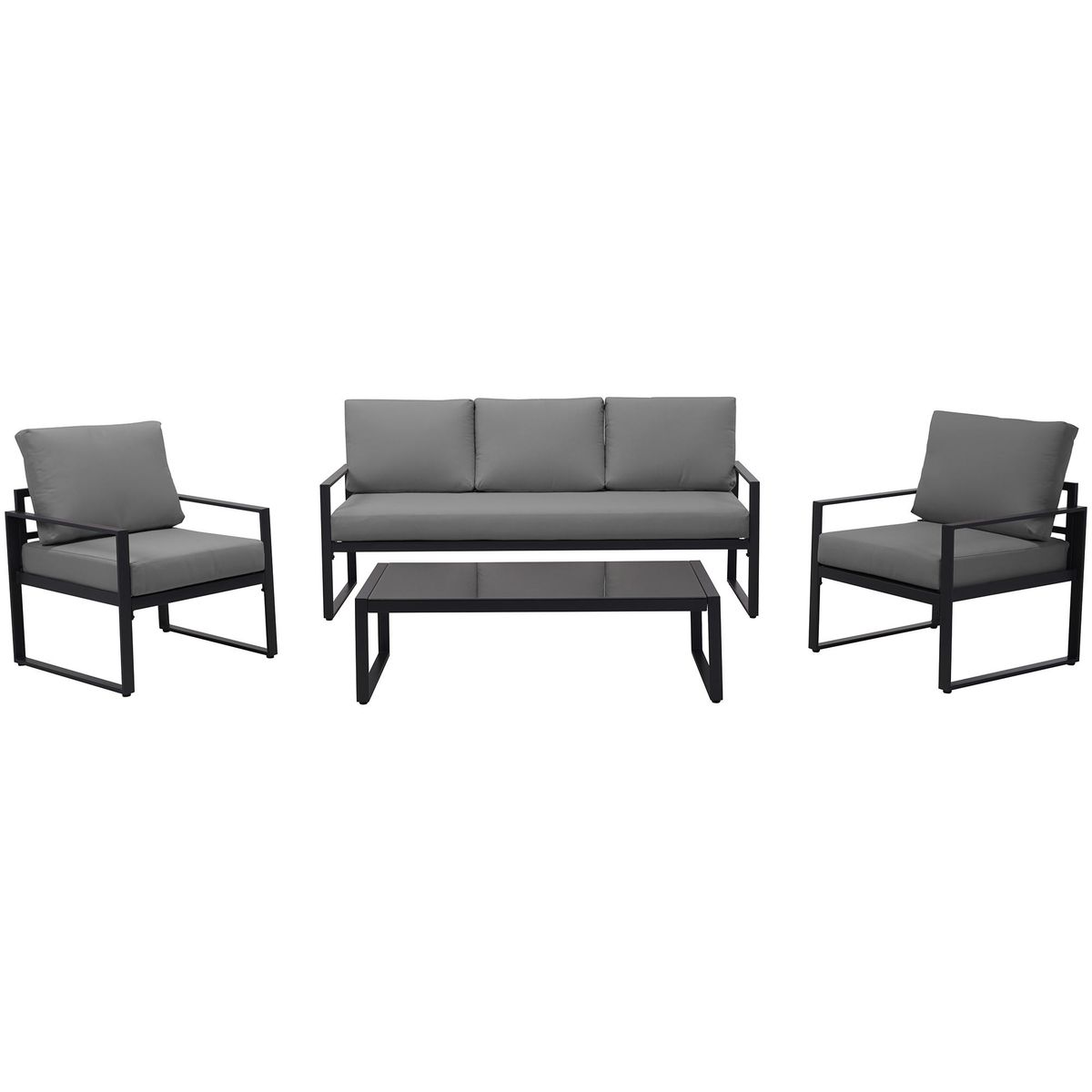 JUST HOME COLLECTION - Juego de Living de Terraza Melbourne 5 Personas Negro