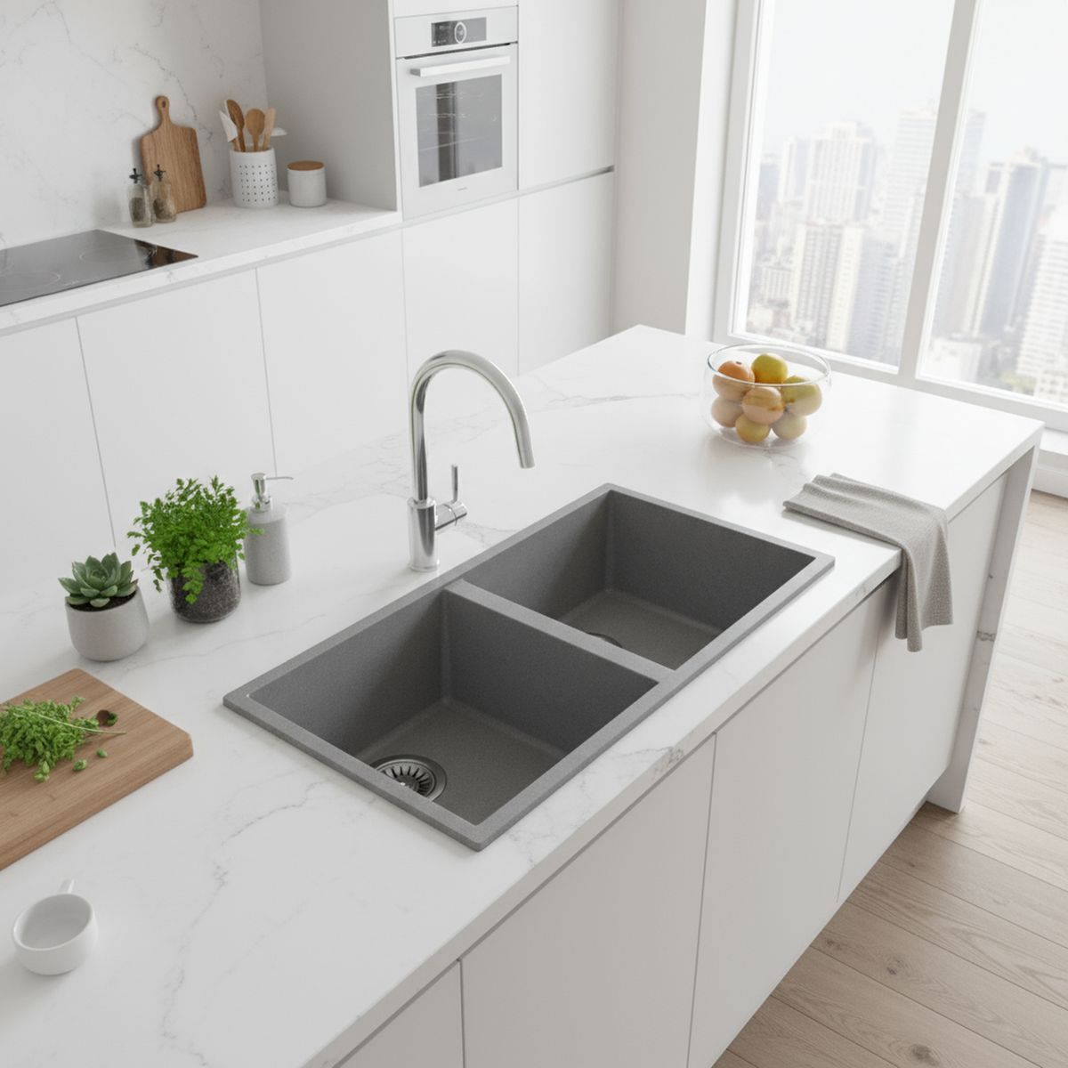 TEKA - Lavaplatos Bajo Cubierta 2 Cubeta(s) 76x20x43.5 cm Granito