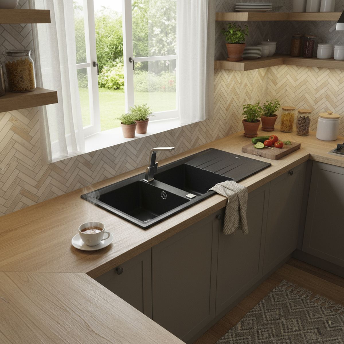 TEKA - Lavaplatos empotrado 2 Cubeta(s) 1160x20x51 cm Granito