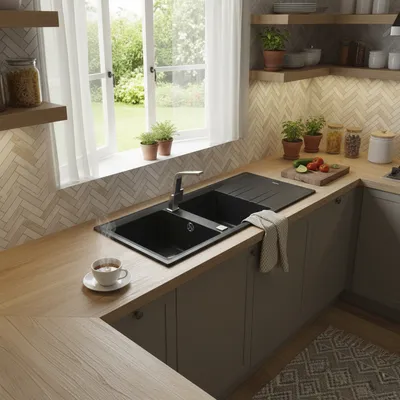 Imagen 2 del producto Lavaplatos empotrado 2 Cubeta(s) 1160x20x51 cm Granito