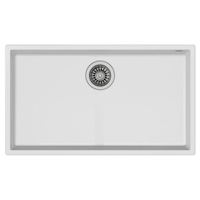 Lavaplatos 76 x 44 x 20, Bajo cubierta, Granito Blanco