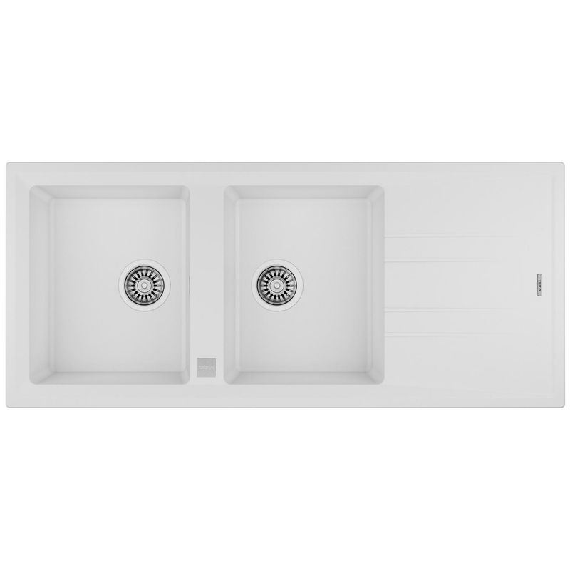 TEKA - Lavaplatos Empotrado Forma Rectangular Granito 116x20x51 cm Blanco