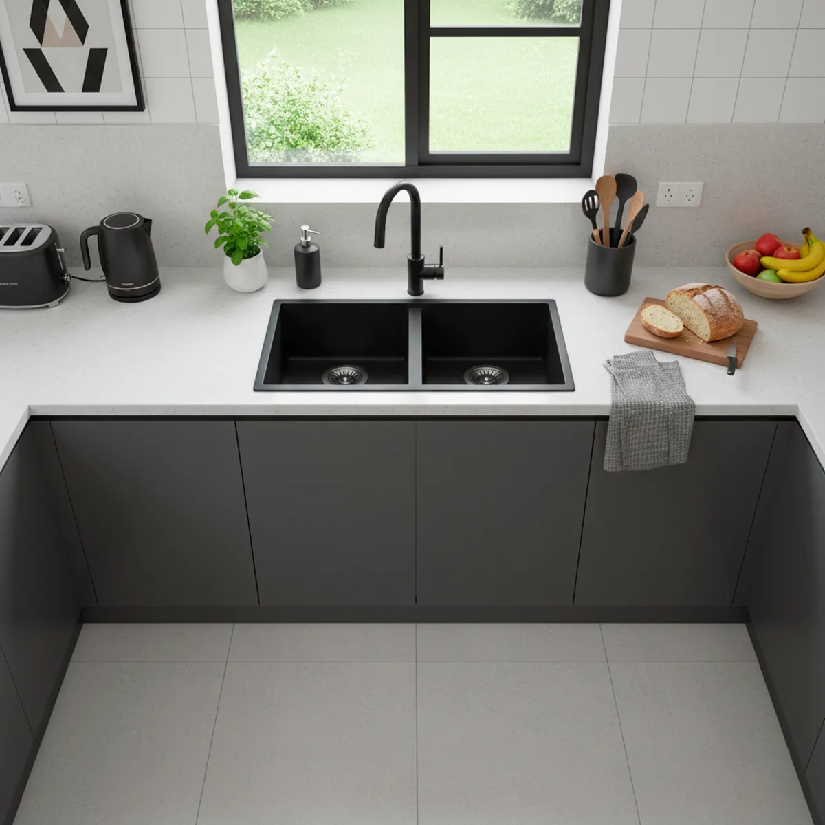 TEKA - Lavaplatos Bajo Cubierta 2 Cubeta(s) 76x20x43.5 cm Granito