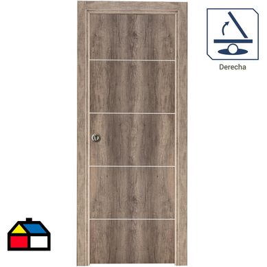Puerta Kit Tekstura Mel.  C/Aplic 80x200 cm der..