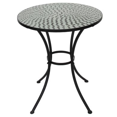 Mesa de jardn. Negro /blanco glass