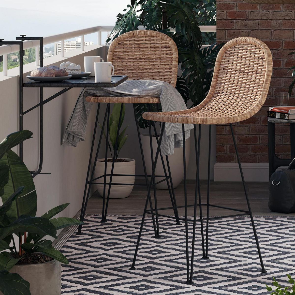 JUST HOME COLLECTION - Silla de terraza Negro/natural