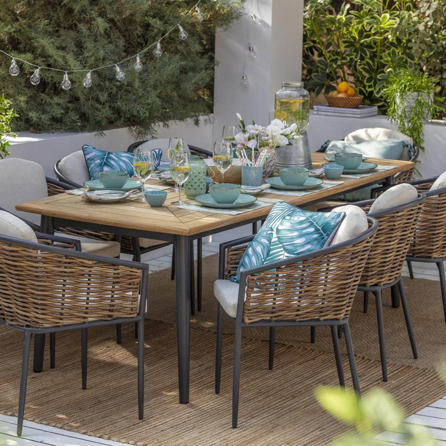 JUST HOME COLLECTION Juego de Terraza Comedor Cordova 8 Personas