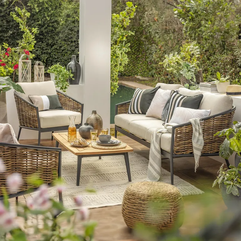 Juego de Living de Terraza Cordova 5 Personas Café