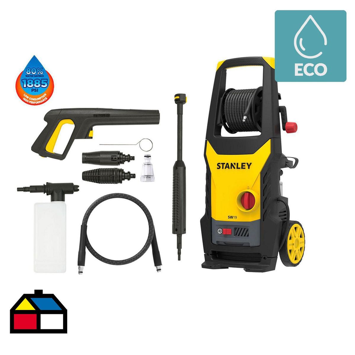 STANLEY - Hidrolavadora Eléctrica 1900 W 130 Bar SW19-CH