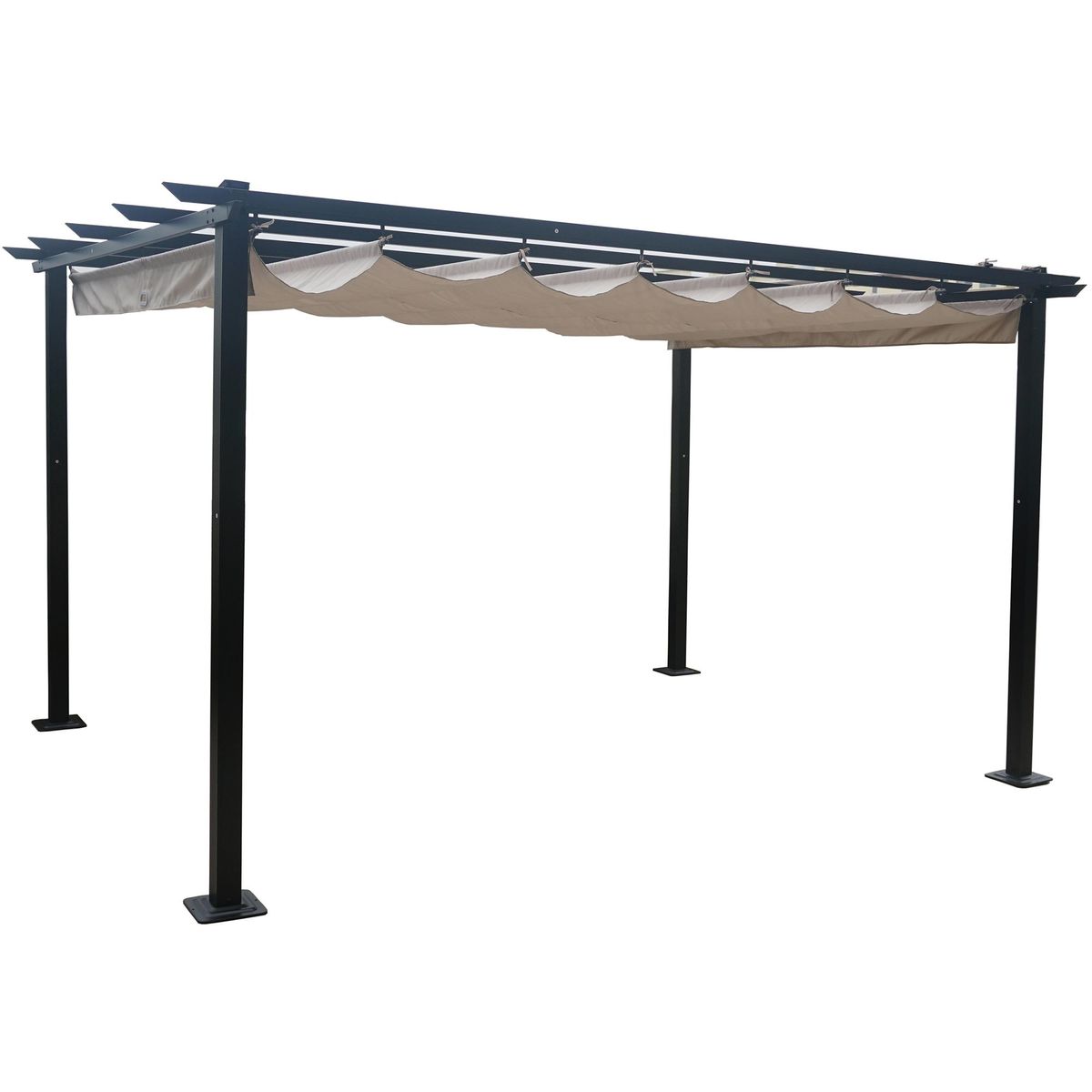 JUST HOME COLLECTION - Pérgola Retráctil Negro Tela 300x400x250 cm