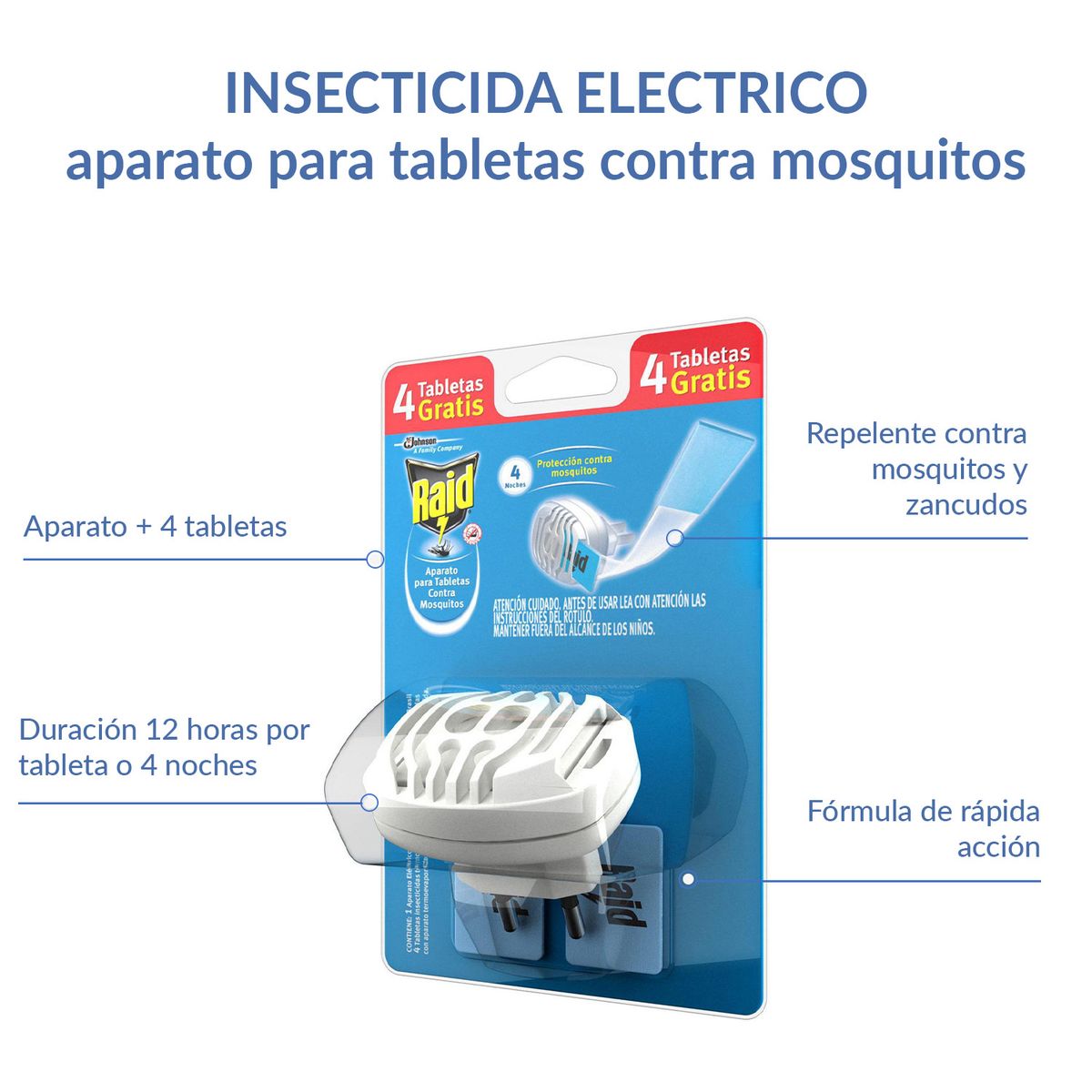 RAID - Insecticida eléctrico con 4 tabletas