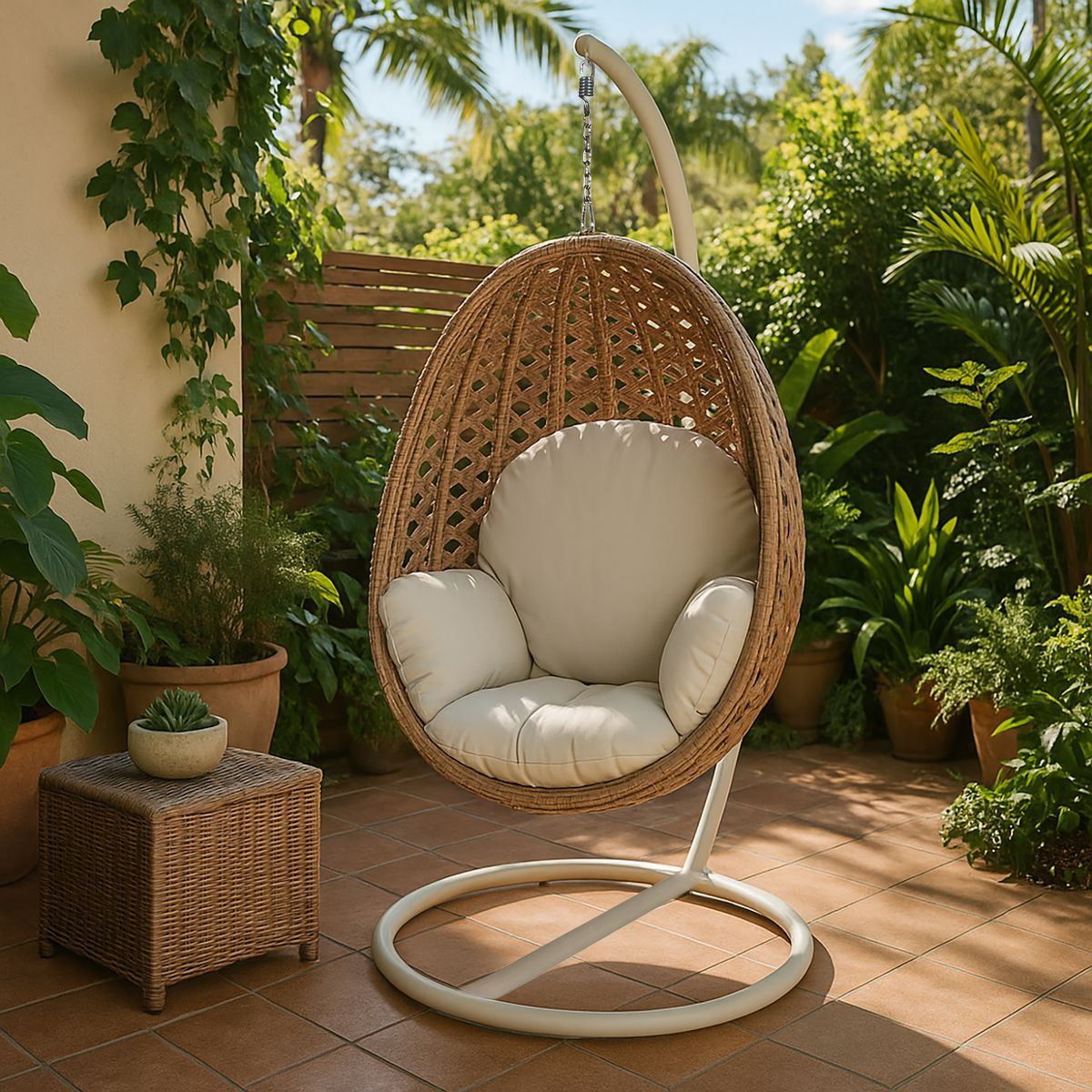 JUST HOME COLLECTION - Silla colgante Aruba con soporte