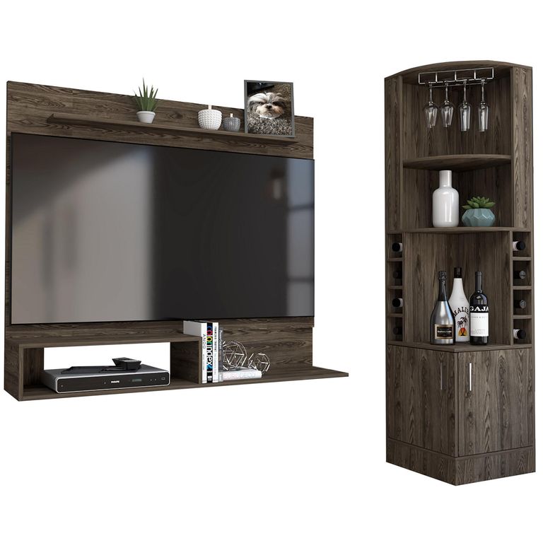 Bar Esquinero + Panel Tv 55" Conac