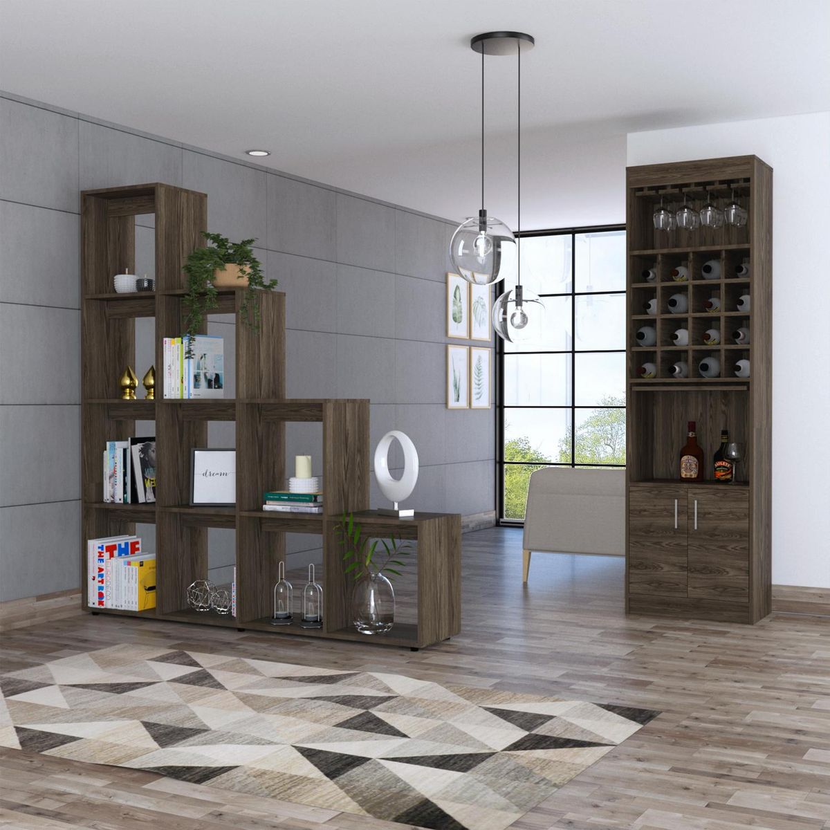 TUHOME - Bar + biblioteca escalera coñac