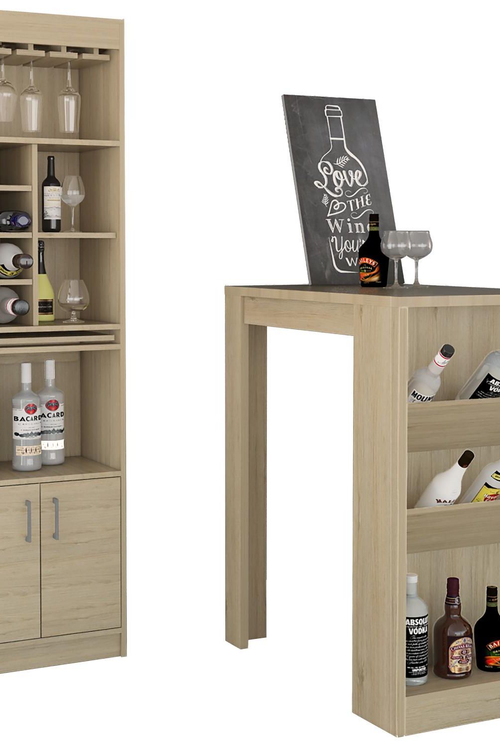TUHOME - Bar + mesa bar rovere
