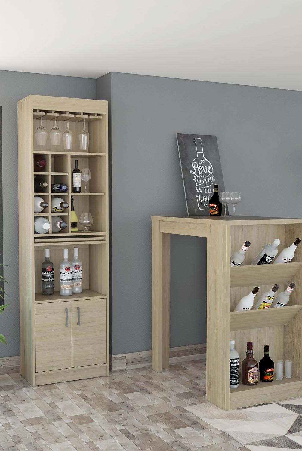 TUHOME - Bar + mesa bar rovere