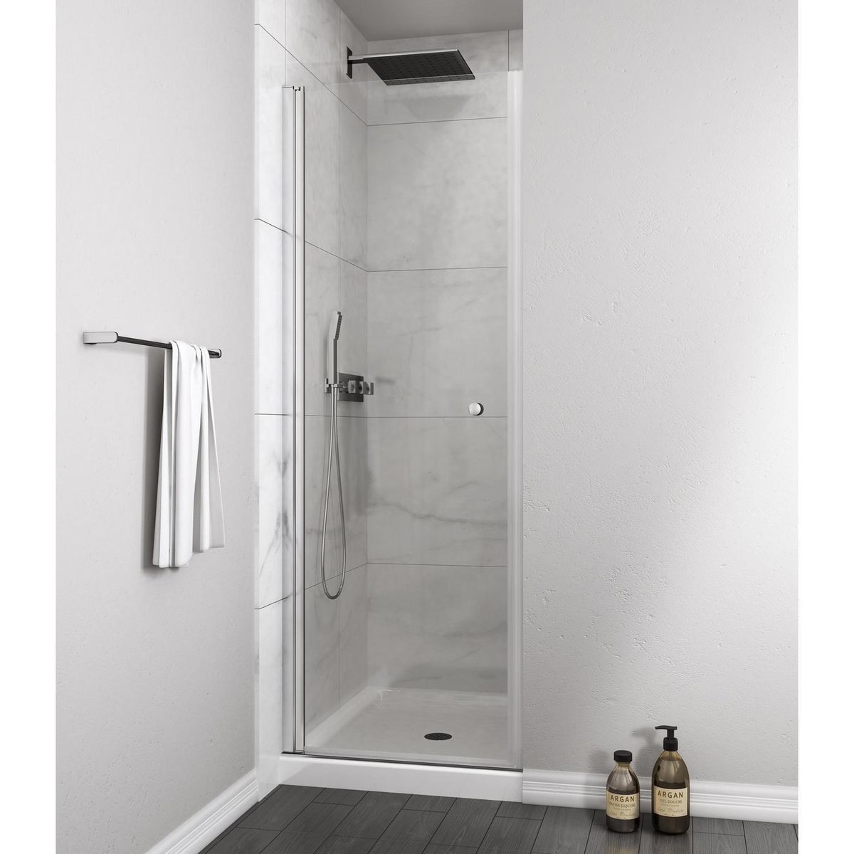 DUSCHY - Mampara puerta abatible 800x1900 6mm easy clean