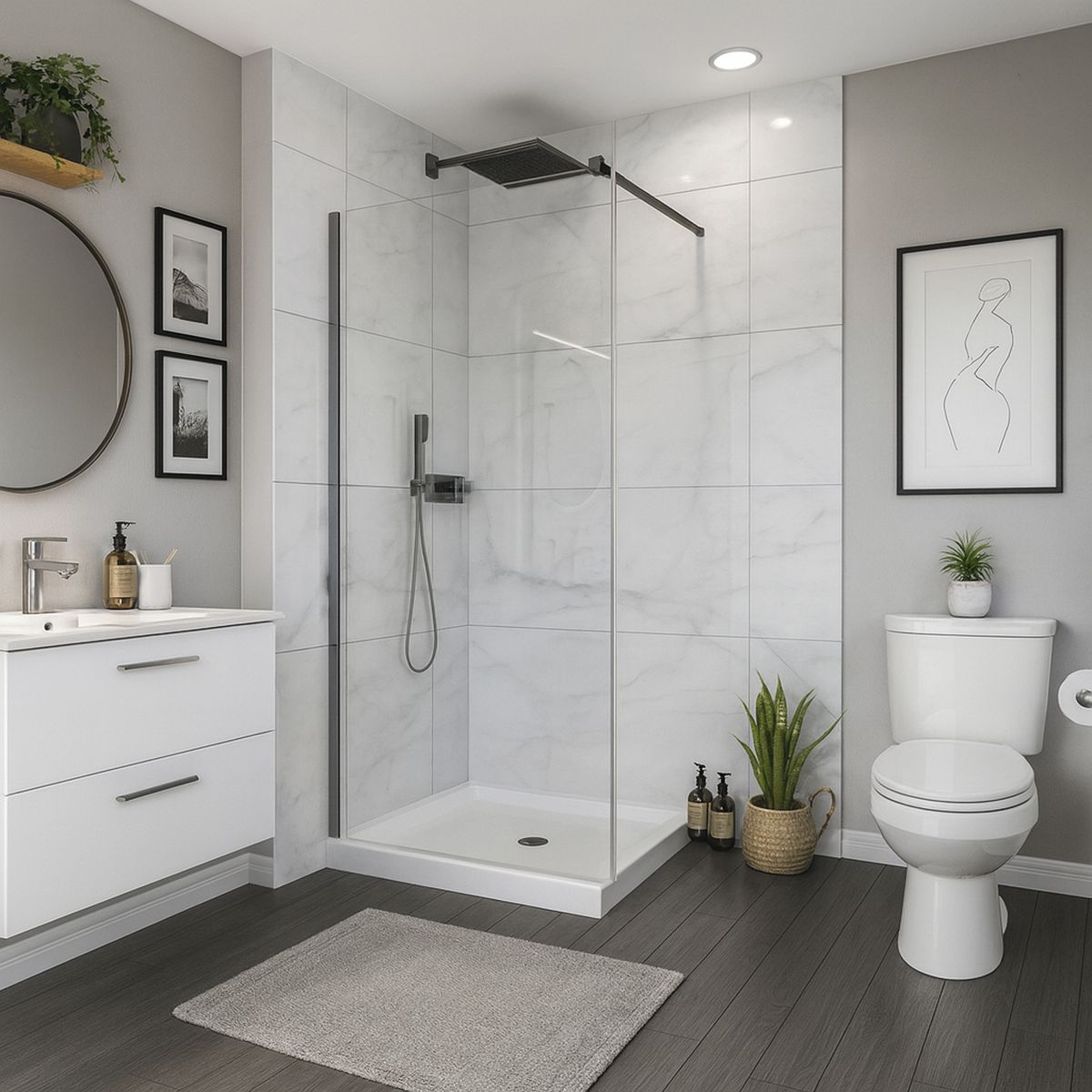 DUSCHY - Mampara fija 500x1900 6mm easy clean