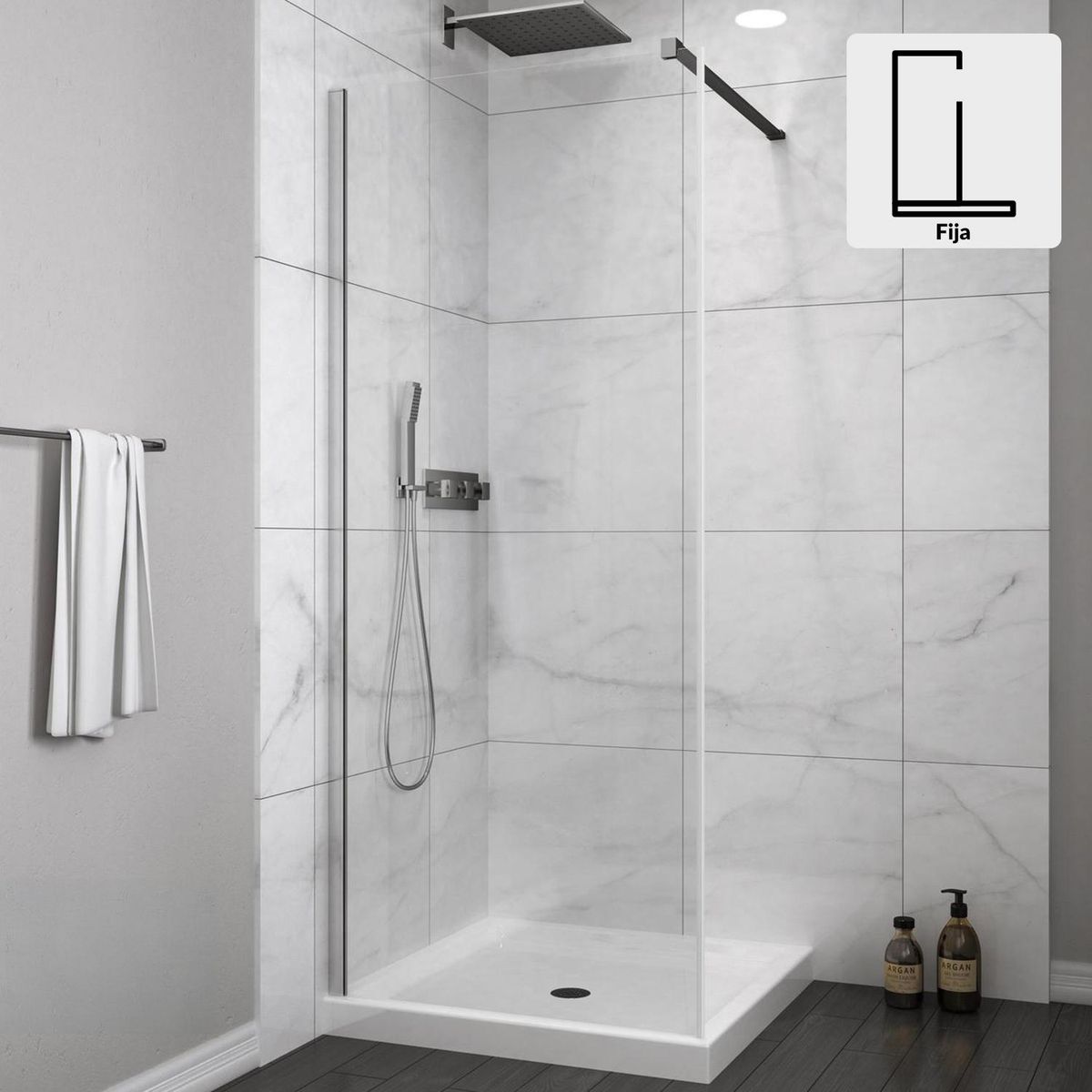 DUSCHY - Mampara fija 600x1900 6mm easy clean