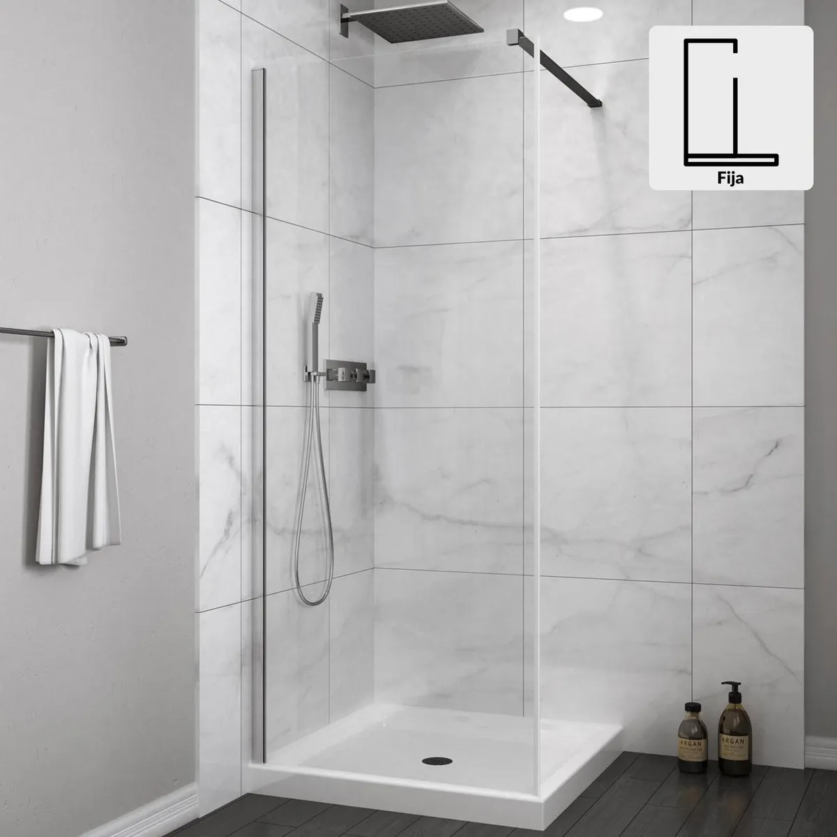 DUSCHY - Mampara fija 80x190 cm Easy Clean