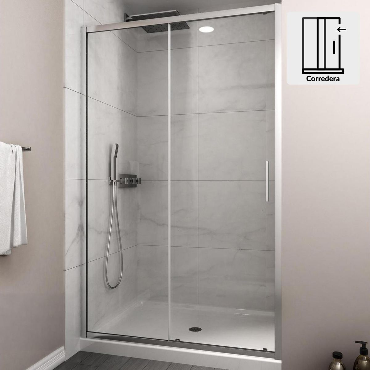 DUSCHY - Mampara premium corredera frontal 1700x1900 6mm easy clean