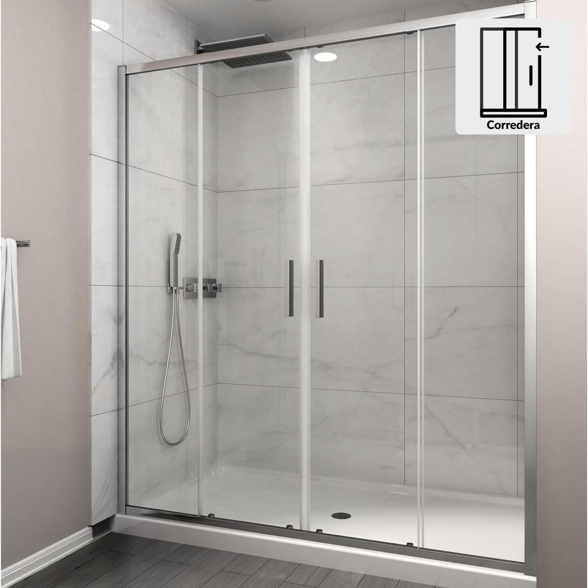 DUSCHY - Mampara corredera apertura frontal 1800x1900 6mm easy clean