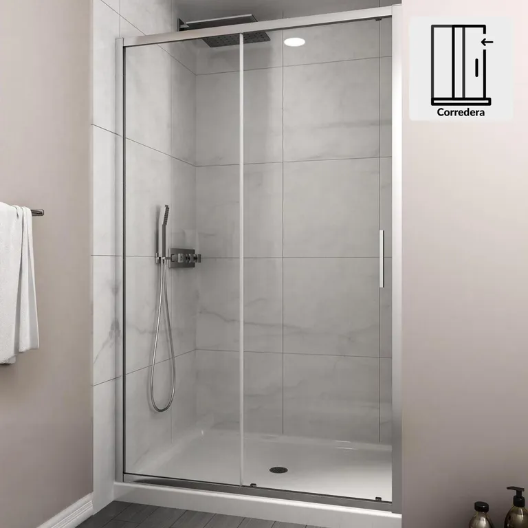 Mampara premium corredera frontal 1500x1900 6mm easy clean
