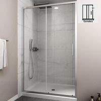 Mampara premium corredera frontal 1500x1900 6mm easy clean