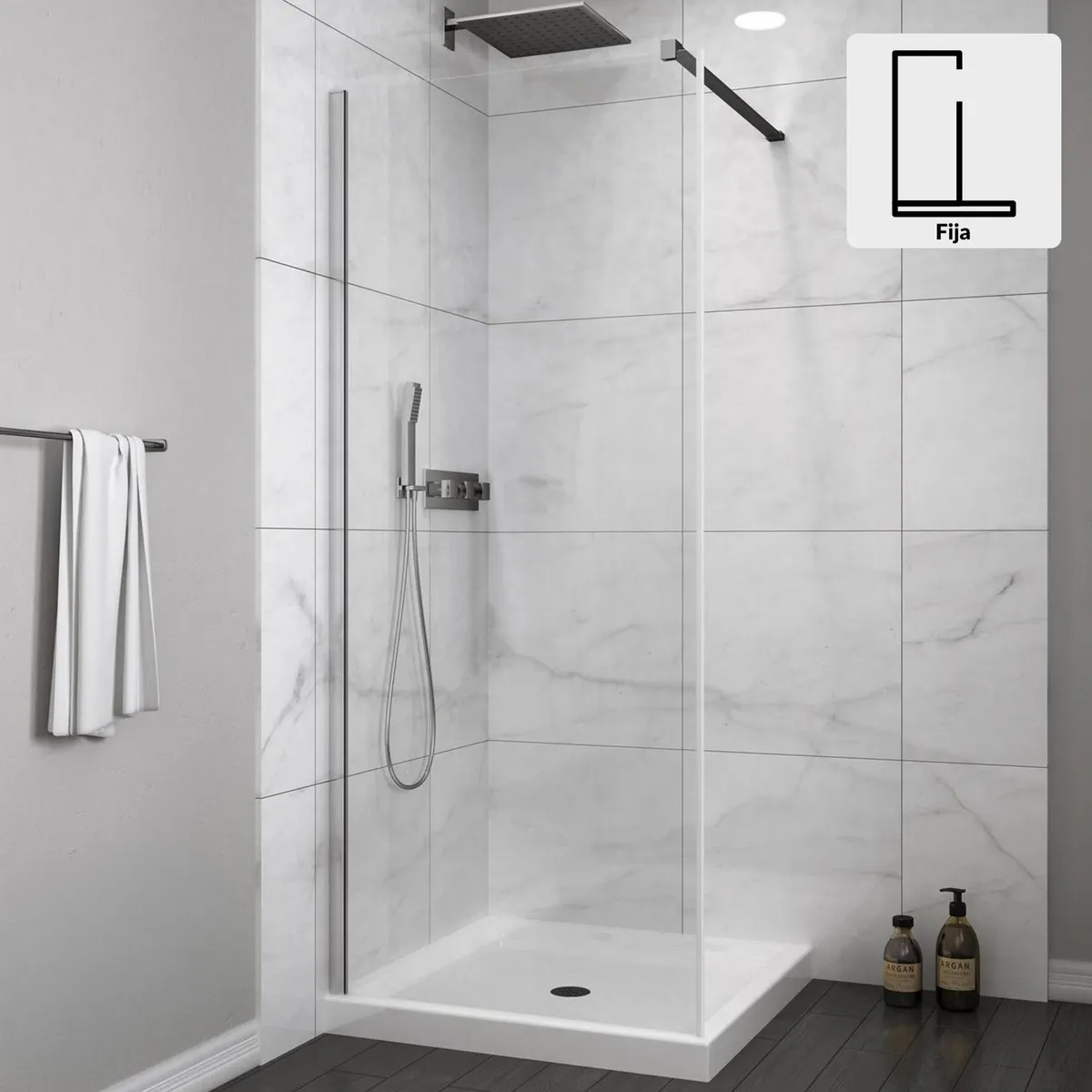 DUSCHY - Mampara fija 300x1900 6mm easy clean