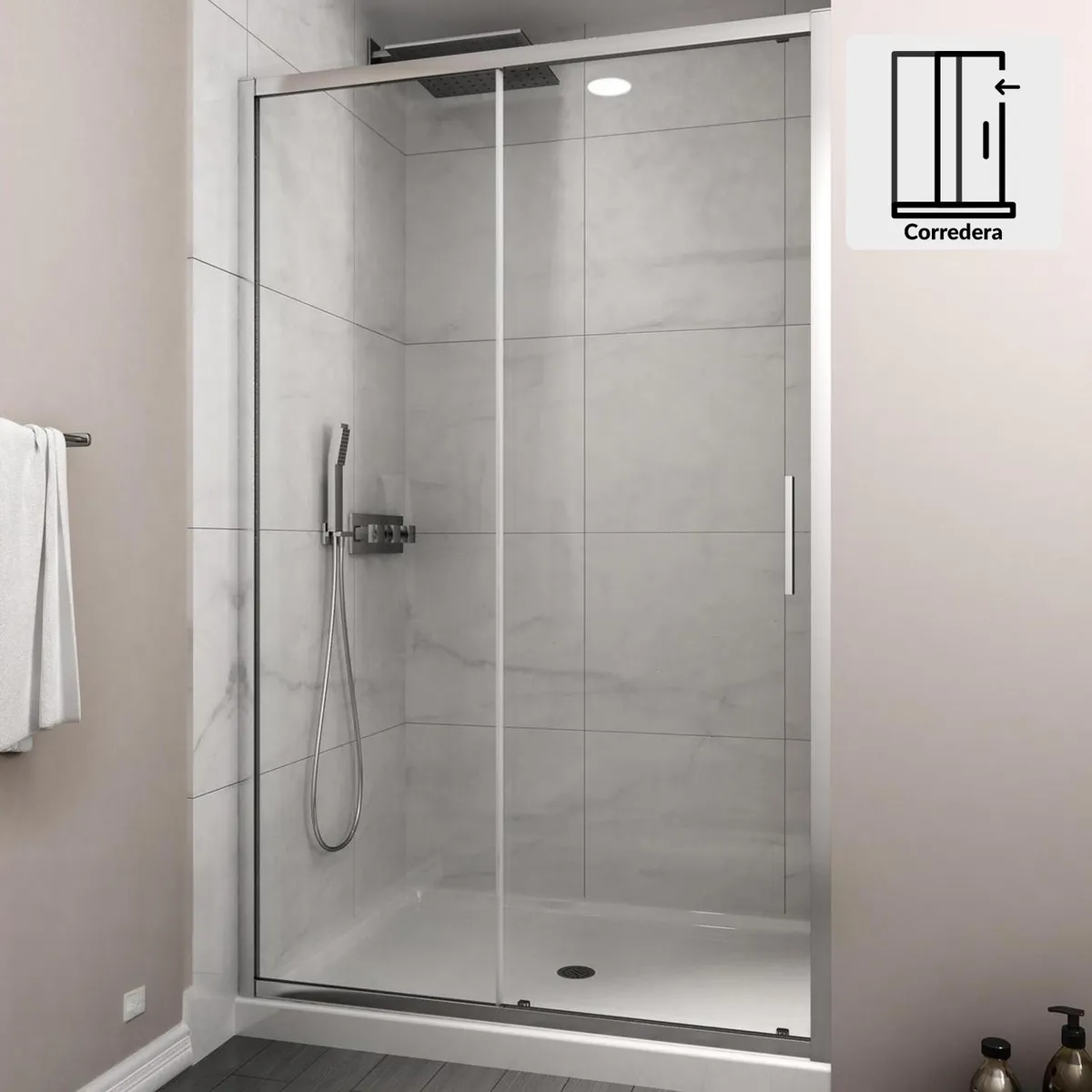 DUSCHY - Mampara premium corredera frontal 1800x1900 6mm easy clean