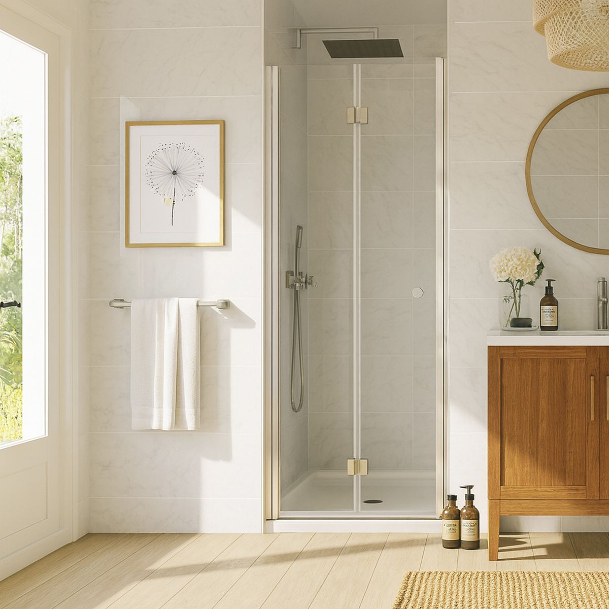 DUSCHY - Mampara puerta plegable 800x1900 6mm easy clean