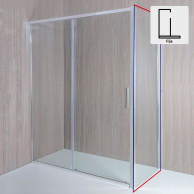 Mampara fija para Puerta corredera 800x800x1900 6mm easy clean