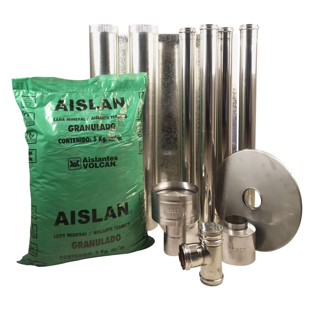 BOSCA - Kit instalación vertical pellet 80mm x 4mt