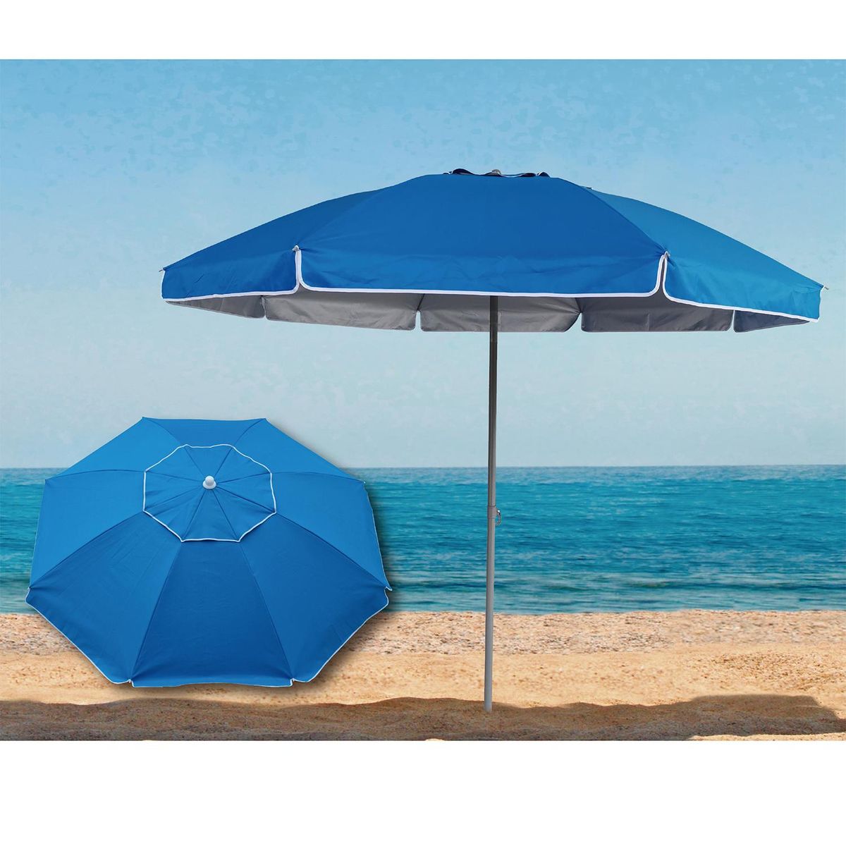 JUST HOME COLLECTION - Quitasol Playa Metal 2.5x2.3 metros Azul