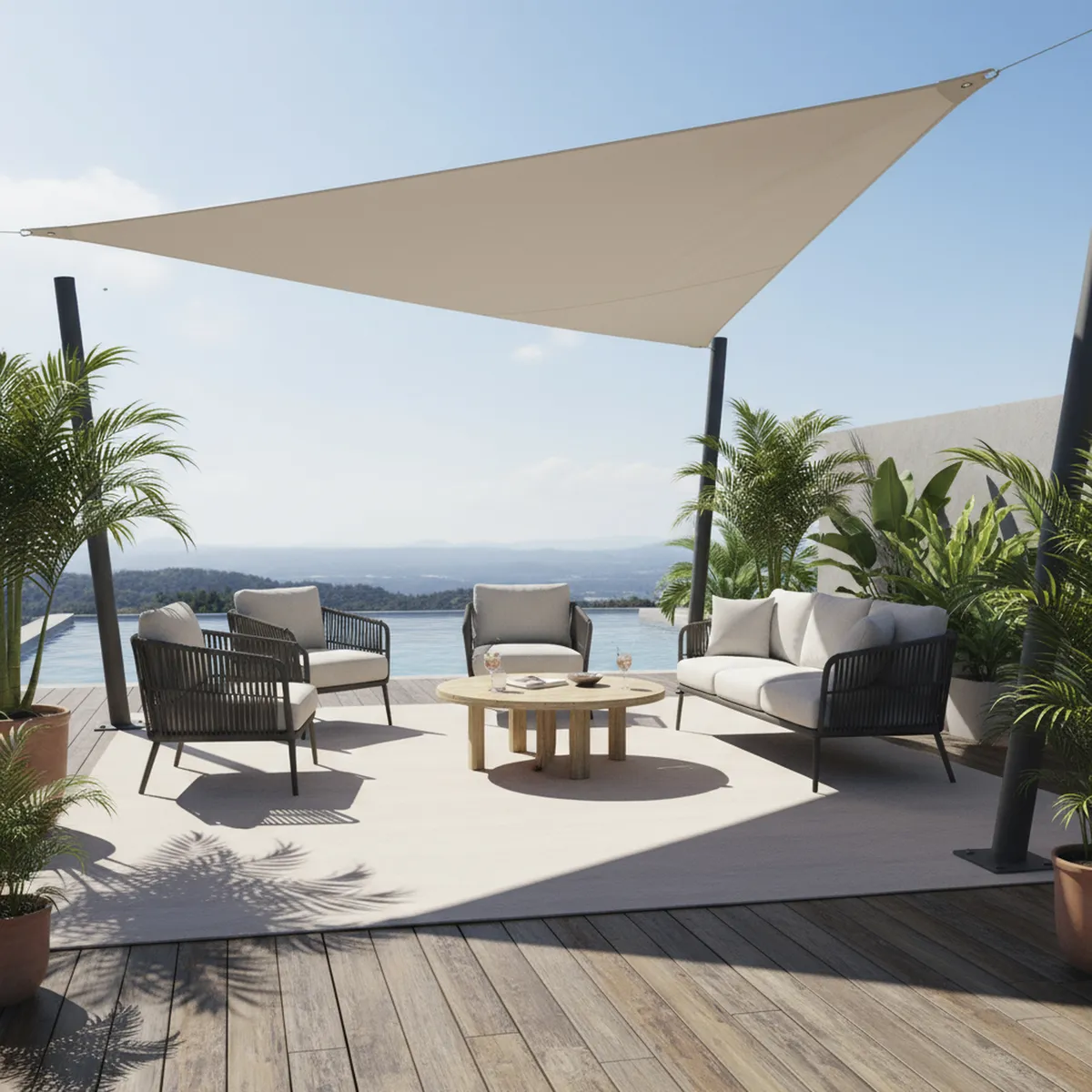 JUST HOME COLLECTION - Vela sombra tria 3.6x3.6x3.6 b